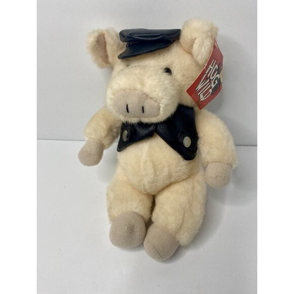 Other - Ganz Motorcycle Rider Pig Plush Hog Wild 1994 10" Vintage Stuffed‎ Animal W/ Tag